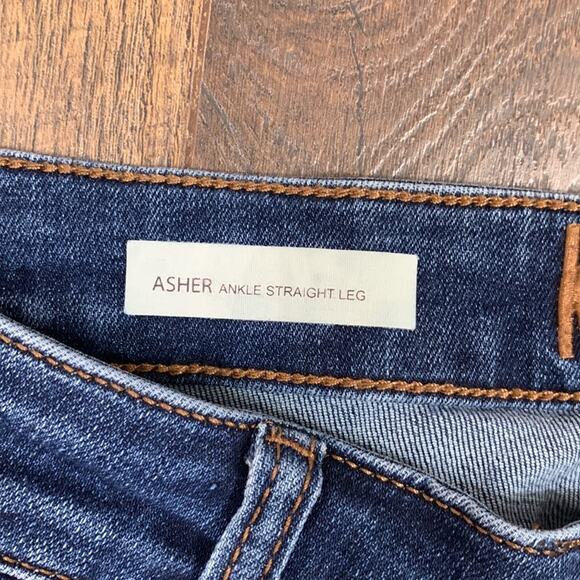 Kut from the Kloth Asher Ankle Straight Leg Frayed Hems Cuffed Jeans - Picture 3 of 6